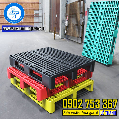Pallet nhựa 1 mặt nhiều màu