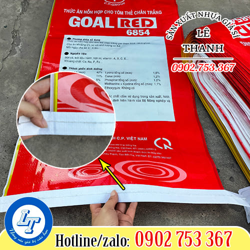 Phần đáy của bao tải in logo