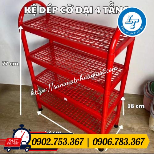 Quy cách kệ nhựa cỡ đại 4 tầng Quy cách kệ nhựa cỡ đại 4 tầng