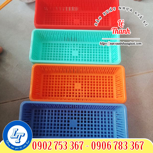 Rổ nhựa chữ nhật nhiều màu Rổ nhựa chữ nhật nhiều màu