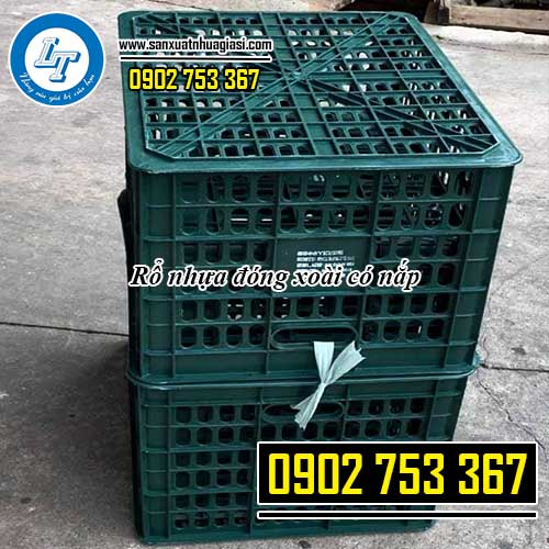 Rổ nhựa đóng xoài, trái cây có nắp