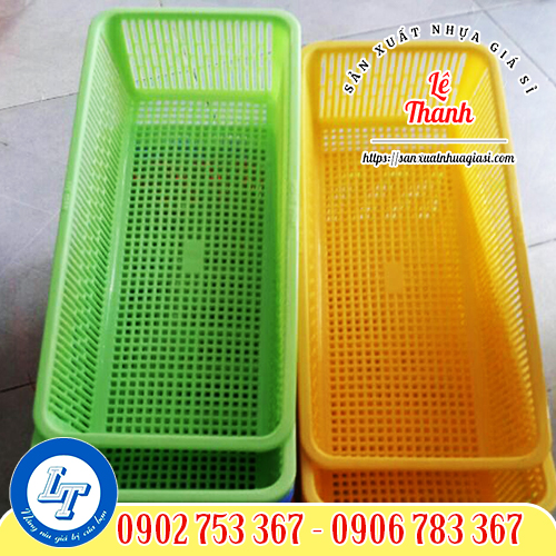 Rổ nhựa chữ nhật 1 tấc Rổ nhựa chữ nhật 1 tấc