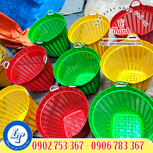 Sọt nhựa tròn có thể chịu tải trọng 30-100kg Sọt nhựa tròn có thể chịu tải trọng 30-100kg