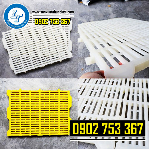 Tấm nhựa lót chuồng heo với các rãnh thoát phân 8cm