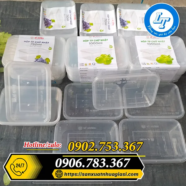 HỘP CHỮ NHẬT TRONG 550ml / 650ml / 750ml / 1000ml