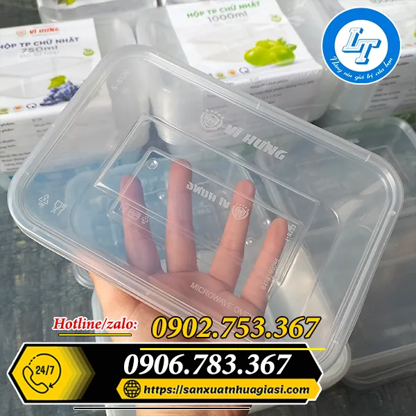 HỘP CHỮ NHẬT TRONG 550ml / 650ml / 750ml / 1000ml