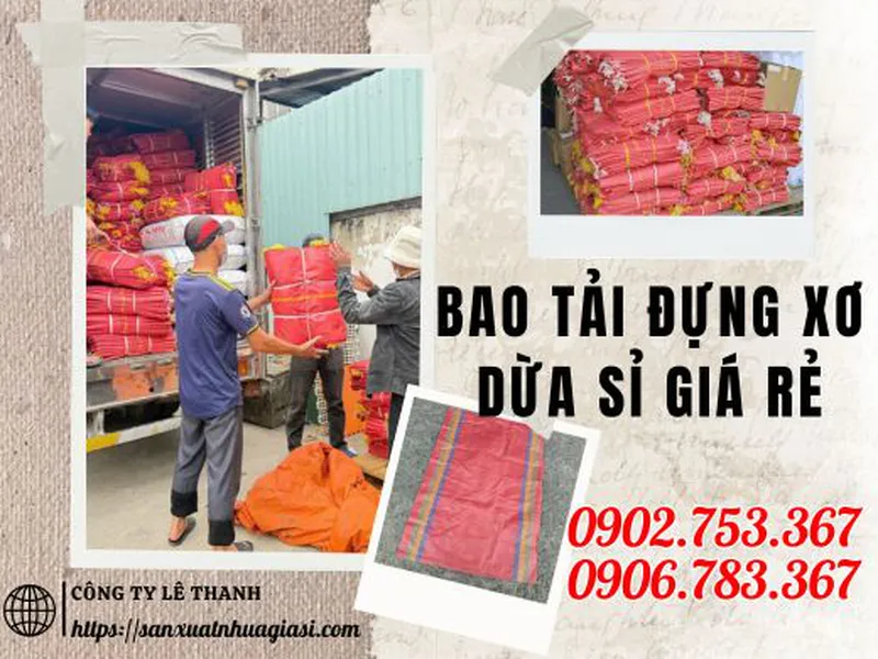 BÁN BAO TẢI ĐỰNG XƠ DỪA GIÁ SỈ RẺ TẠI HCM