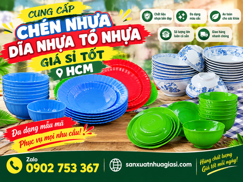 CUNG CẤP CHÉN NHỰA DĨA NHỰA TÔ NHỰA GIÁ SỈ TỐT HCM