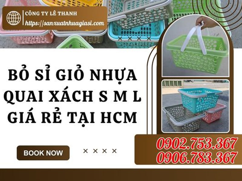 Bỏ Sỉ Giỏ Nhựa Quai Xách S M L Giá Rẻ Tại HCM
