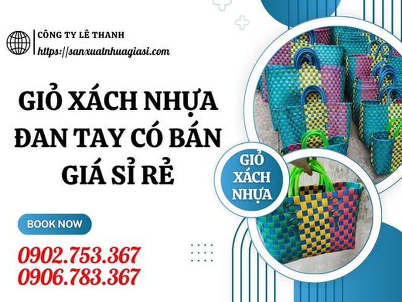 GIỎ XÁCH NHỰA ĐAN TAY CÓ BÁN GIÁ SỈ RẺ TẠI LÊ THANH