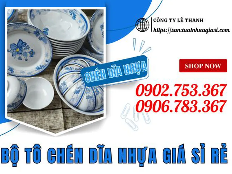 BỘ TÔ CHÉN DĨA NHỰA GIÁ SỈ RẺ CHO QUÁN ĂN