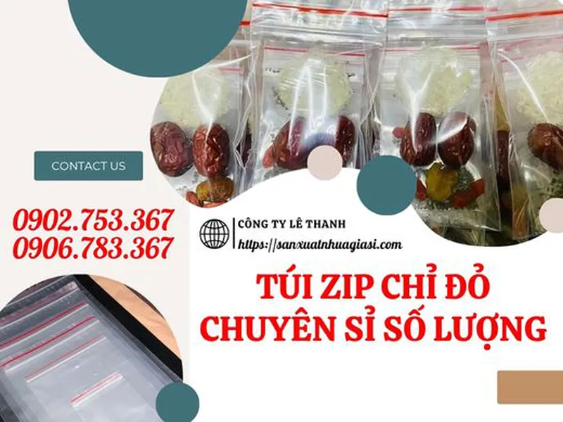 TÚI ZIP CHỈ ĐỎ CHUYÊN SỈ GIÁ RẺ Giao Hàng Tận Nơi Tại Hcm