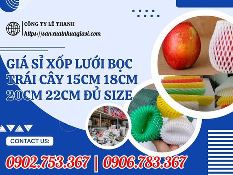 Giá Sỉ Xốp Lưới Bọc Trái Cây 15cm 18cm 20cm 22cm Đủ Size