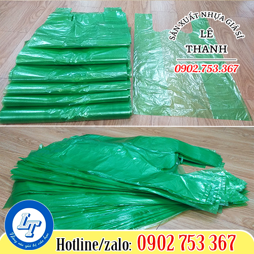 Túi bóng mỡ màu xanh lá zin