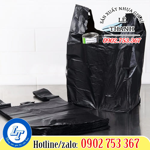 Túi đựng rác 2 quai màu đen