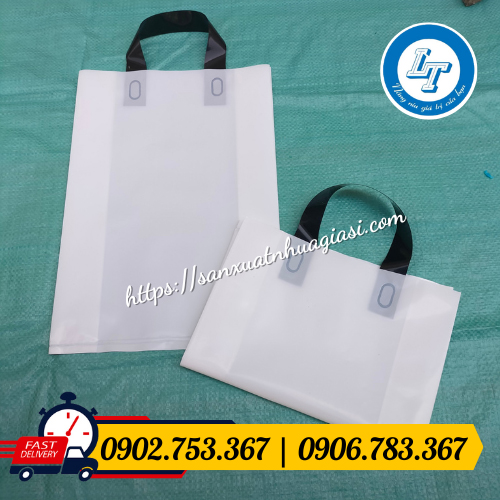 Túi ép quai màu trắng mờ Túi ép quai màu trắng mờ