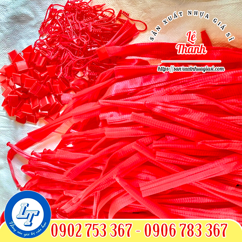 Túi lưới đựng hoa quả màu đỏ Túi lưới đựng hoa quả màu đỏ