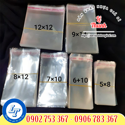 Kích thước túi opp dán miệng Kích thước túi opp dán miệng