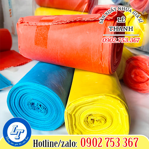 Túi rác cuộn 3 màu đỏ vàng xanh