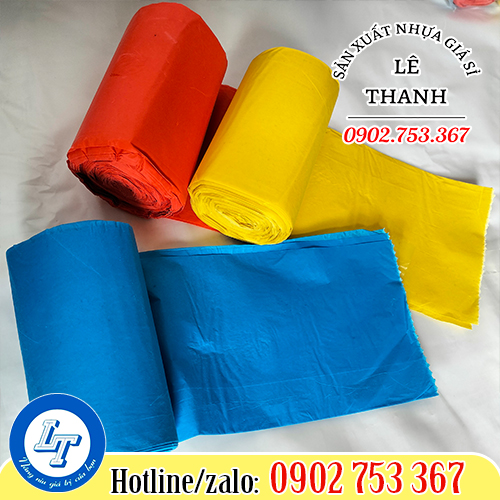 Túi rác cuộn màu xanh vàng đỏ Túi rác cuộn màu xanh vàng đỏ