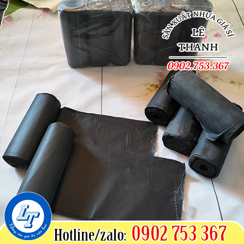 Túi rác cuộn đen được sản xuất từ nhựa HDPE Túi rác cuộn đen được sản xuất từ nhựa HDPE