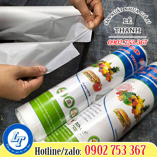 Túi cuộn xé siêu thị có đường rãnh xé ở giữa Túi cuộn xé siêu thị có đường rãnh xé ở giữa