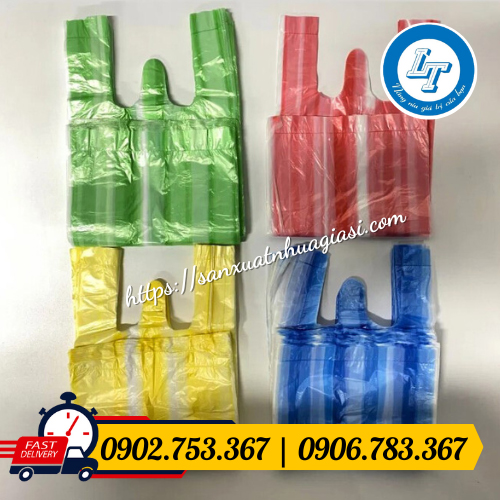 Túi xốp sọc màu xanh, đỏ, vàng Túi xốp sọc màu xanh, đỏ, vàng