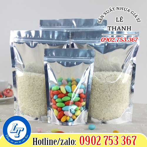 Túi zip 1 mặt bạc Túi zip 1 mặt bạc