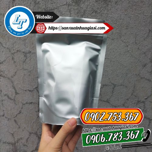 Túi zip 2 mặt bạc Túi zip 2 mặt bạc