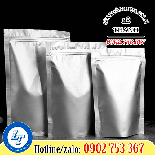 Túi zip 2 mặt bạc Túi zip 2 mặt bạc