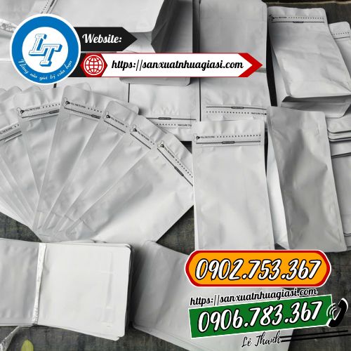 Túi zip 8 cạnh màu trắng sữa Túi zip 8 cạnh màu trắng sữa