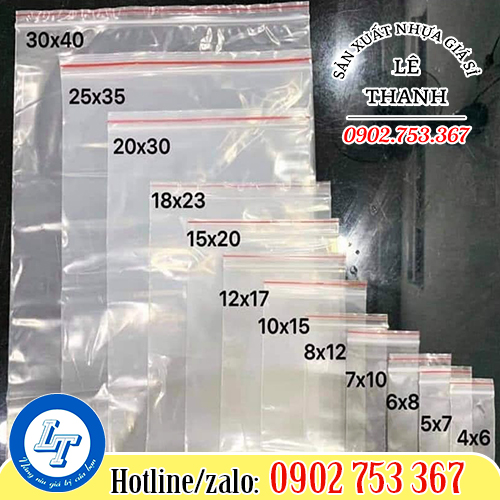 Kích thước của túi zip chỉ đỏ Kích thước của túi zip chỉ đỏ