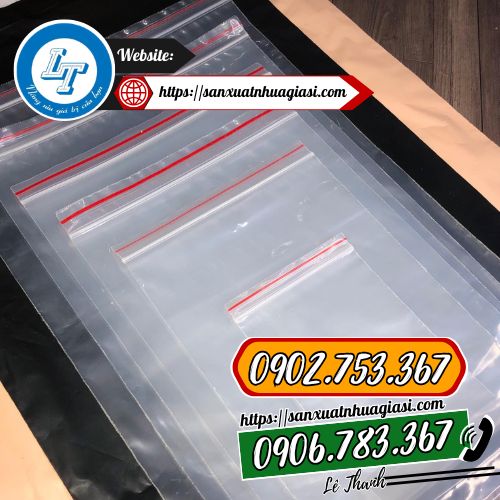 Túi zip chỉ đỏ nhiều kích thước Túi zip chỉ đỏ nhiều kích thước