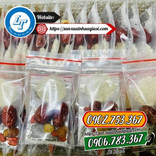 Túi zip chỉ đỏ được đựng các loại thực phẩm khô Túi zip chỉ đỏ được đựng các loại thực phẩm khô