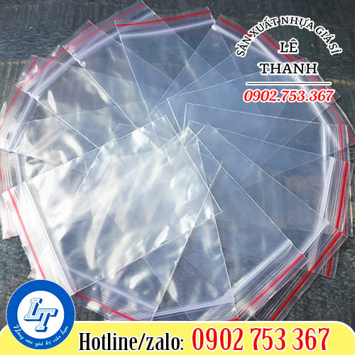 Túi zip chỉ đỏ kích thước nhỏ Túi zip chỉ đỏ kích thước nhỏ