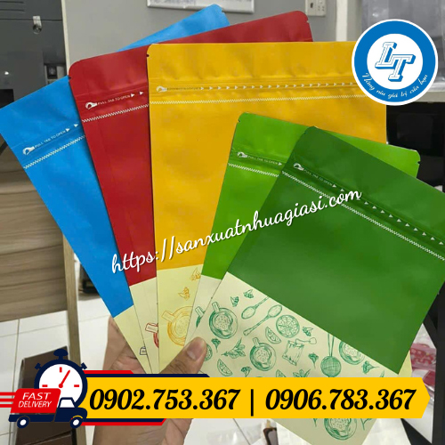 Túi zip màu in logo Túi zip màu in logo