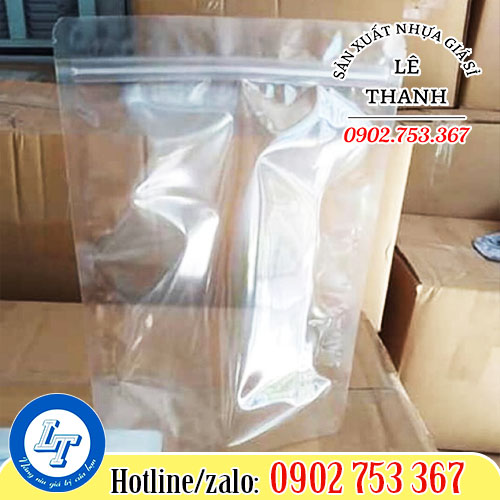 Túi zip trong suốt đáy đứng Túi zip trong suốt đáy đứng