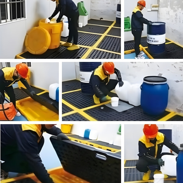 Ứng dụng pallet nhựa chống tràn Ứng dụng pallet nhựa chống tràn