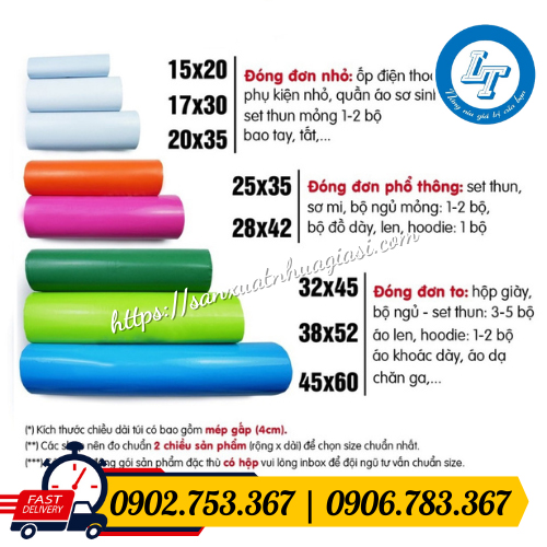 Kích thước và ứng dụng túi niêm phong Kích thước và ứng dụng túi niêm phong