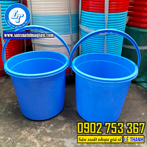 Xô nhựa tròn màu xanh Xô nhựa tròn màu xanh