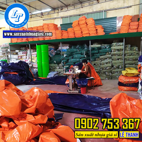 Xưởng sản xuất bạt nhựa xanh cam giá rẻ