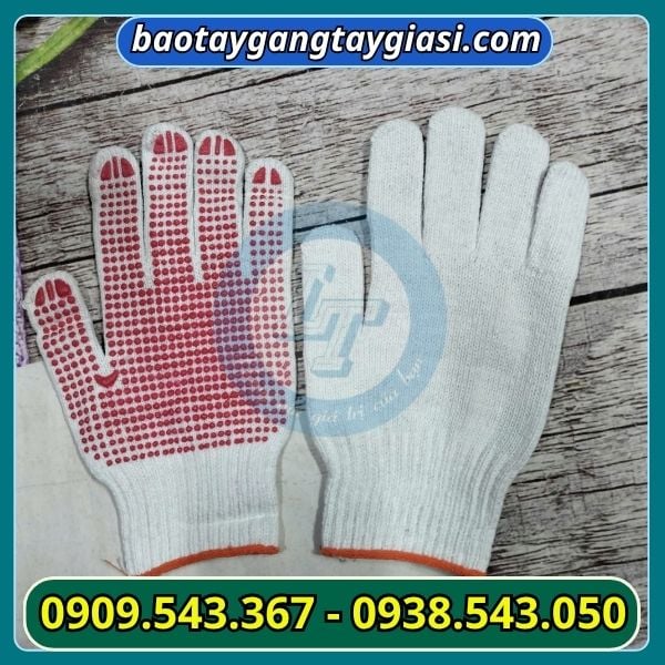 găng tay len phủ hạt nhựa