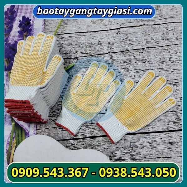 găng tay len phủ hạt nhựa găng tay len phủ hạt nhựa