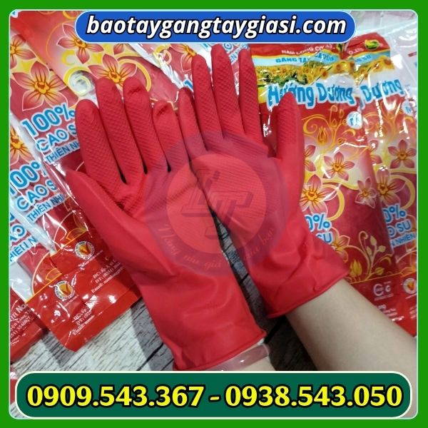 Găng tay cao su hướng dương màu đỏ Găng tay cao su hướng dương