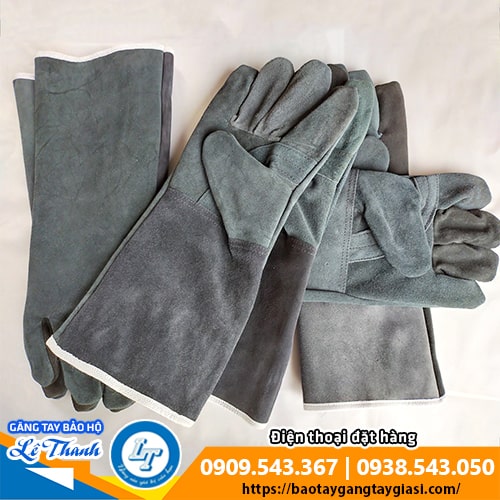 Găng tay da hàn dài 2 lớp Găng tay da hàn dài 2 lớp