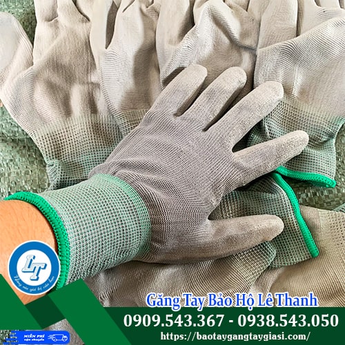 Găng tay phủ PU lòng bàn tay xám