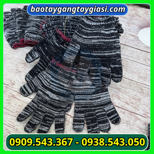 Găng tay len muối tiêu 90g chất lượng Găng tay len muối tiêu 90g