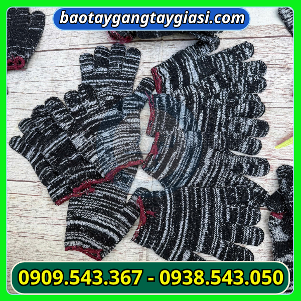 Găng tay len muối tiêu 90g sỉ rẻ Găng tay len muối tiêu 90g