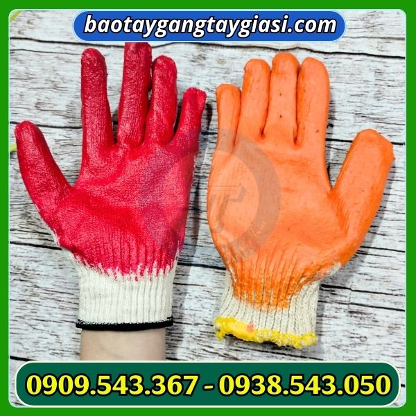 Găng tay len nhúng nhựa Găng tay len hái sầu riêng an toàn và tiện lợi