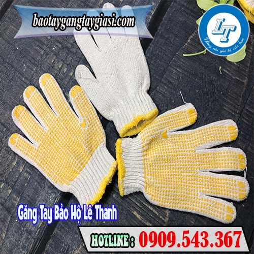 Găng tay phủ hạt nhựa chống trơn